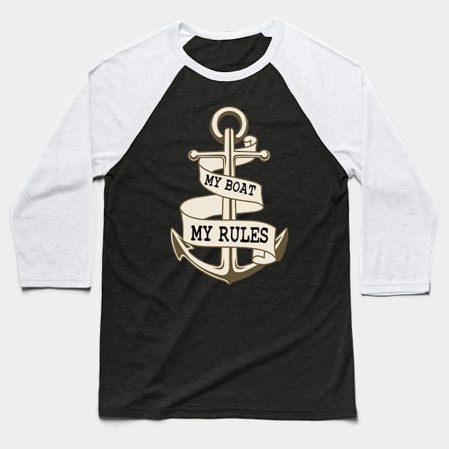 My Boat, My Rules : captain of the boat : boat owner vintage Baseball T-Shirt by Mosklis